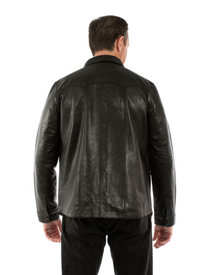 Men's Leather Shirt Jacket