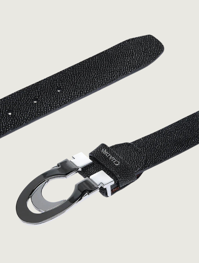 Cuadra Men's Black Leather Stingray Belt