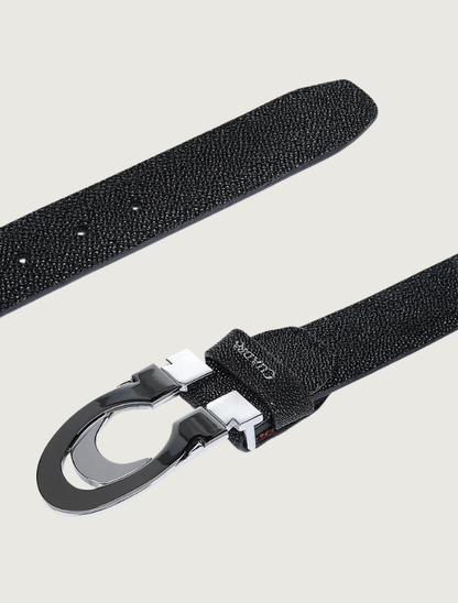 Cuadra Men's Black Leather Stingray Belt