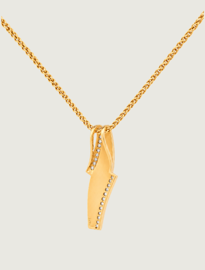14K Yellow Gold Turquoise & Diamond Pendant