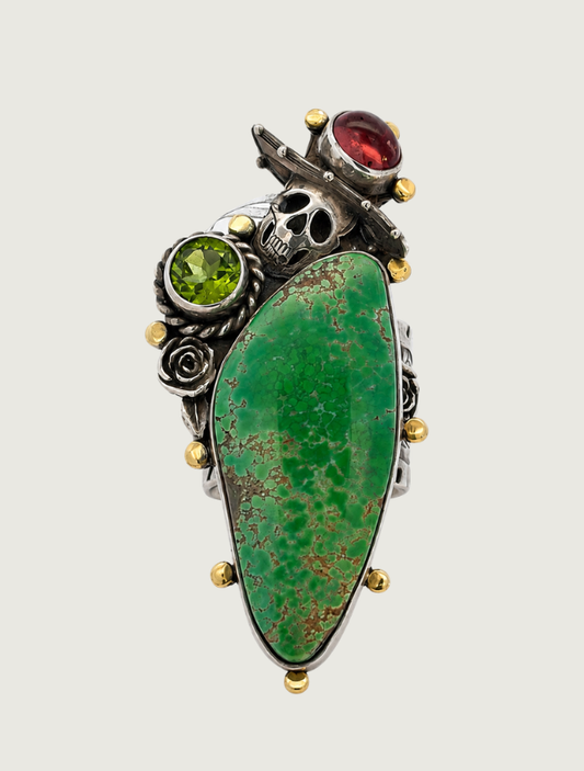 Sterling Silver Turquoise Skull Ring