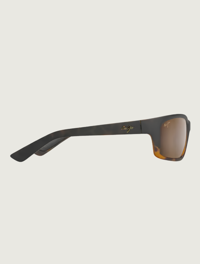 Maui Jim Kanaio Coast sport sunglasses in Matte Tortoise Ombre / HCL Bronze — side view