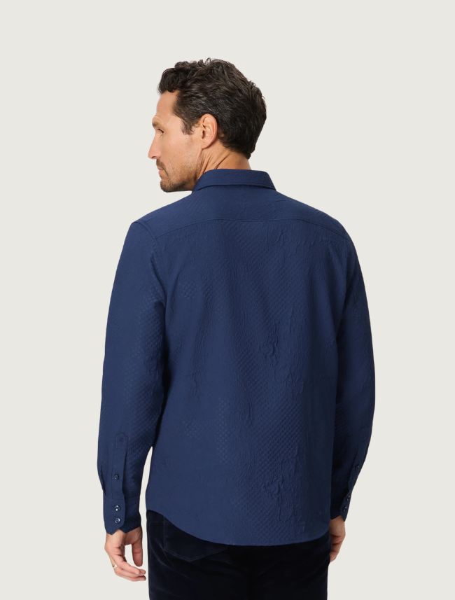Robert Graham Devonshire Jacquard Shirt in Navy