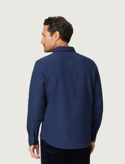 Robert Graham Devonshire Jacquard Shirt in Navy