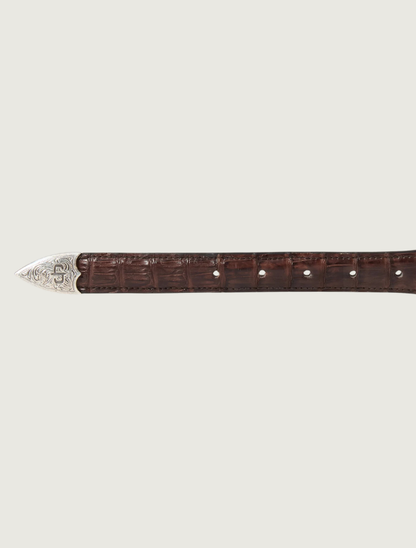 Stetson Men's Caiman Tapered Belt in Cigar Classic