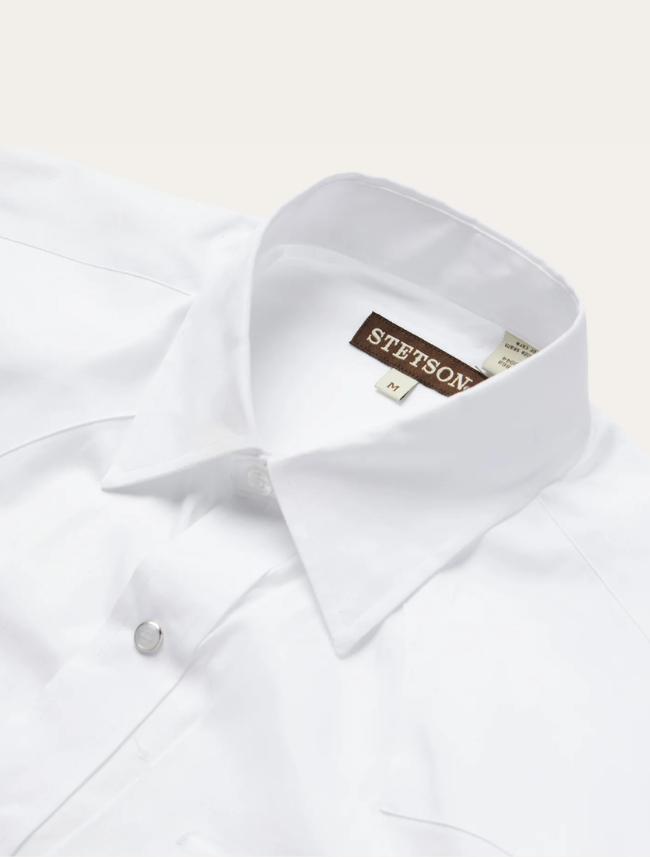 Stetson Men's Oxford Snap Front Shirt in White
