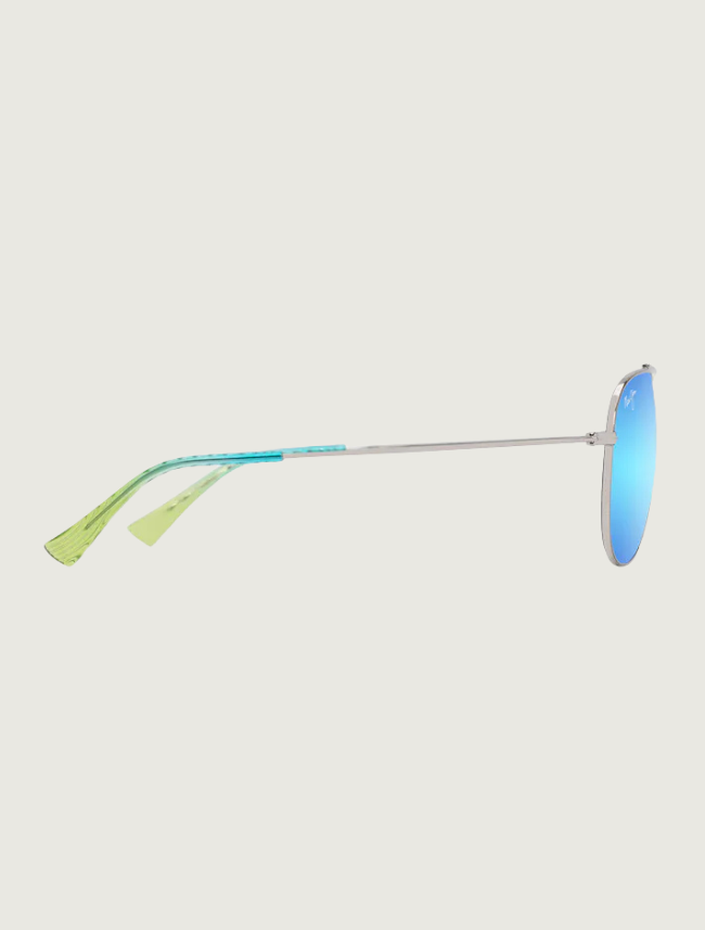 Maui Jim Hau'oli in Blue Hawaii / Shiny Silver with Blue & Green