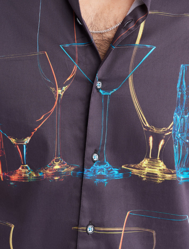 Robert Graham Men's Neon Nights Short Sleeve Button Down Shirt
