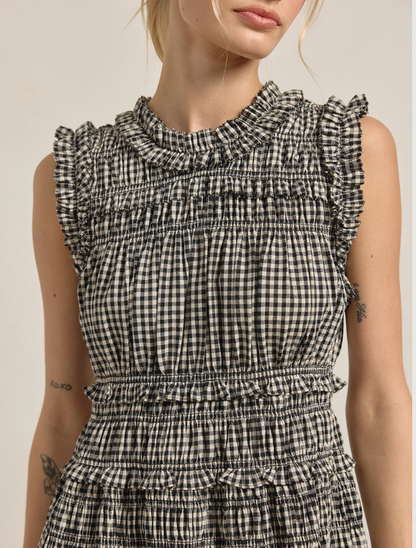 Raisonnel Smocked Gingham Maxi Dress