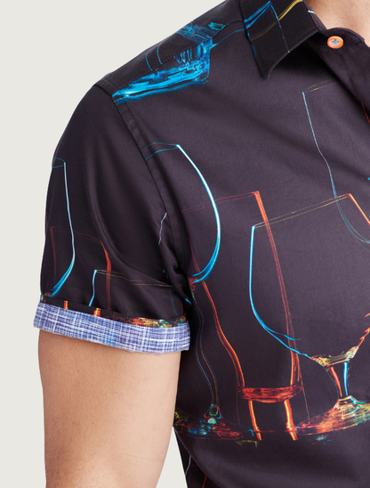 Robert Graham Men's Neon Nights Short Sleeve Button Down Shirt