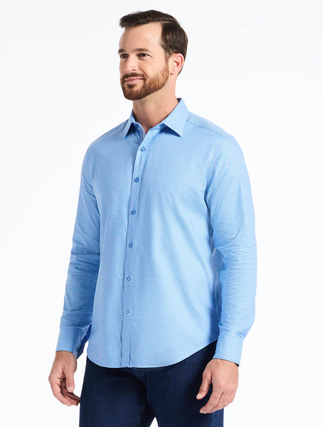 Robert Graham Men's Kenmare Long Sleeve Button Down Shirt in Blue