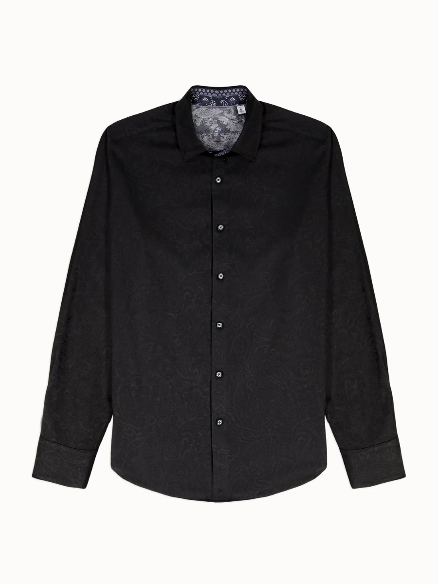 Robert Graham Hudson Long Sleeve Woven Shirt in Black