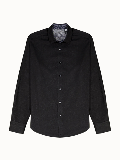 Robert Graham Hudson Long Sleeve Woven Shirt in Black