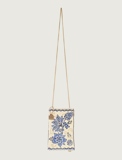 Mary Frances Easy Street Blue Floral Crossbody Phone Bag