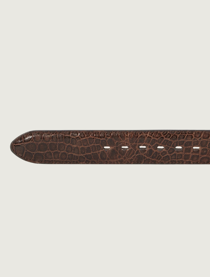 Stetson Men's Ostrich Print Croco Embossed Western Tabs Belt