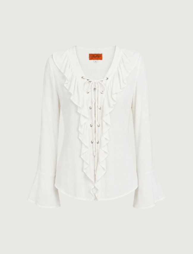 Scully Women's Ruffled Front Blouse