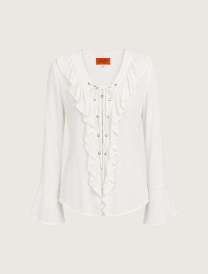 Scully Women's Ruffled Front Blouse