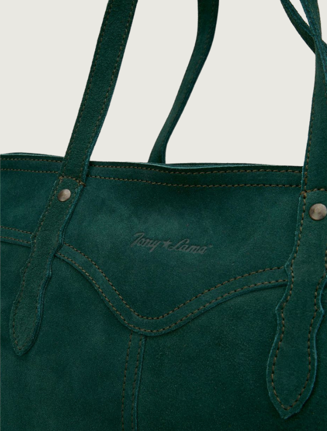 Tony Lama Emerald Green Suede Tote Bag