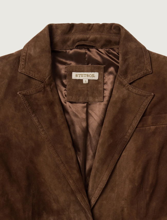 Stetson Copper Brown Suede Oversized Blazer