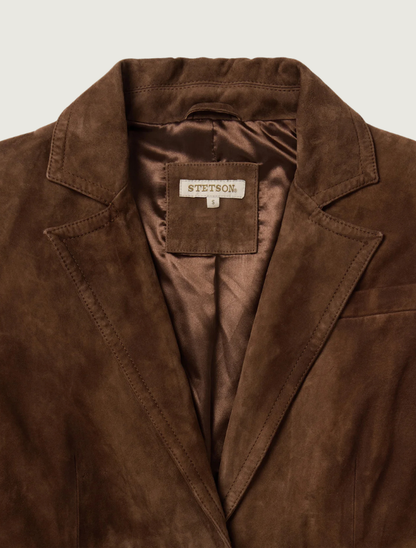 Stetson Copper Brown Suede Oversized Blazer