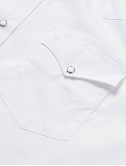 Stetson Men's Oxford Snap Front Shirt in White