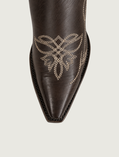 Stetson Amelia Brown Tulip Inlay Snip Toe Cowgirl Boots