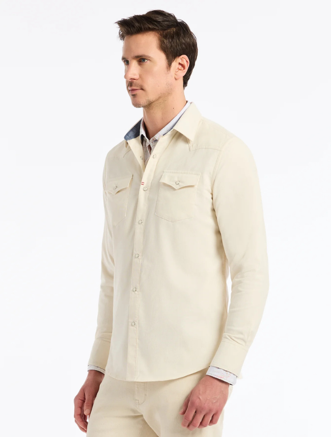 Robert Graham Men's Wyatt Long Sleeve Button Down Shirt in Ivory