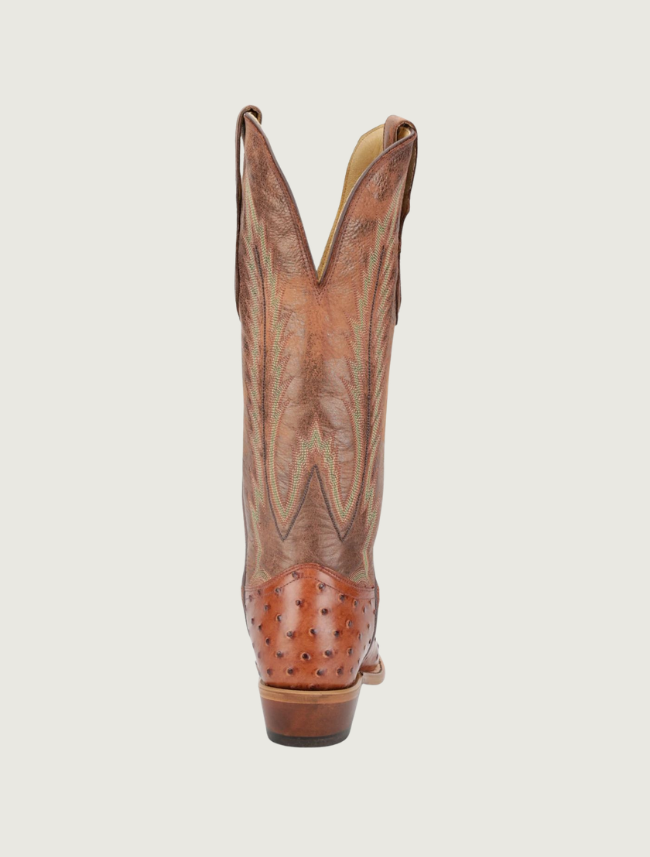 Tony Lama Quintana 15" FQ Ostrich Cowgirl Boots in Cognac