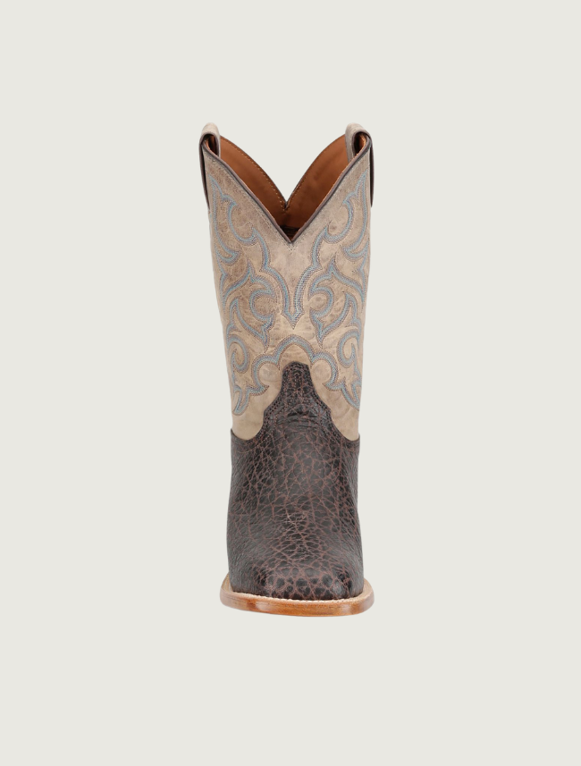Justin Pards 11" Brown Elephant Cowboy Boots in Nicotine