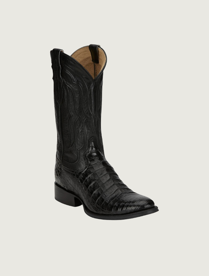 Tony Lama Tremaine 12" Caiman Cowboy Boots in Ebony