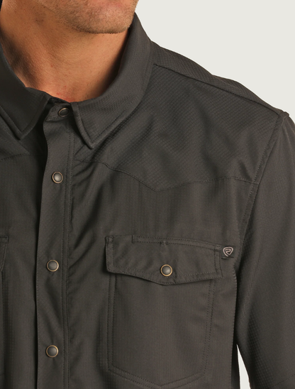 Rock & Roll Denim Men's TEK Short Sleeve Ripstop Snap Shirt