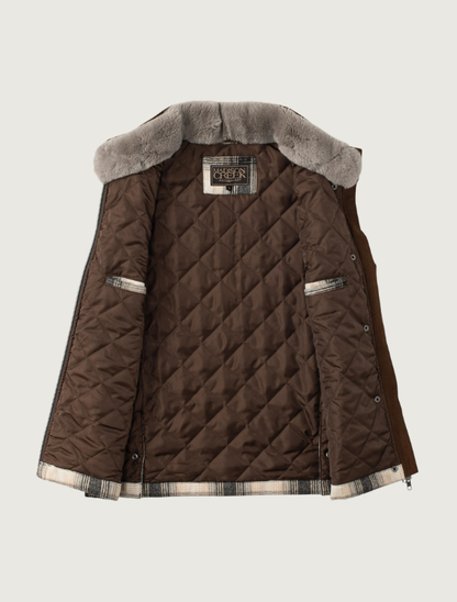 Madison Creek Cashiers Wool Blend Vest in Charcoal Plaid