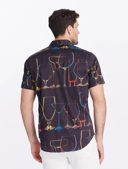 Robert Graham Men's Neon Nights Short Sleeve Button Down Shirt