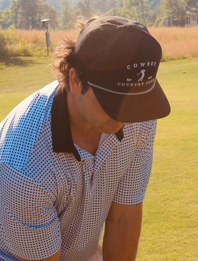 Cowboy Country Club Golfer Roped Hat in Black