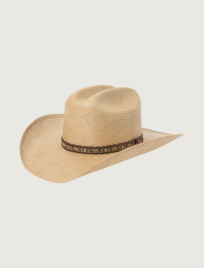 Stetson Ashby shantung straw cowboy hat — quarter view