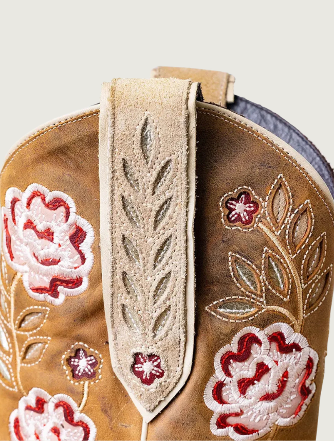 Lane Boots Kenzie Midi Cowgirl Boots in Latte Suede