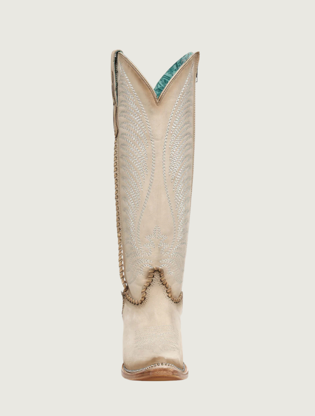Corral Bone Woven & Metallic Welt Tall Top Cowgirl Boots