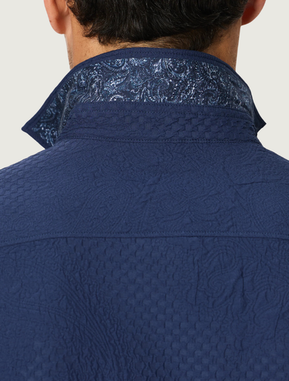 Robert Graham Devonshire Jacquard Shirt in Navy