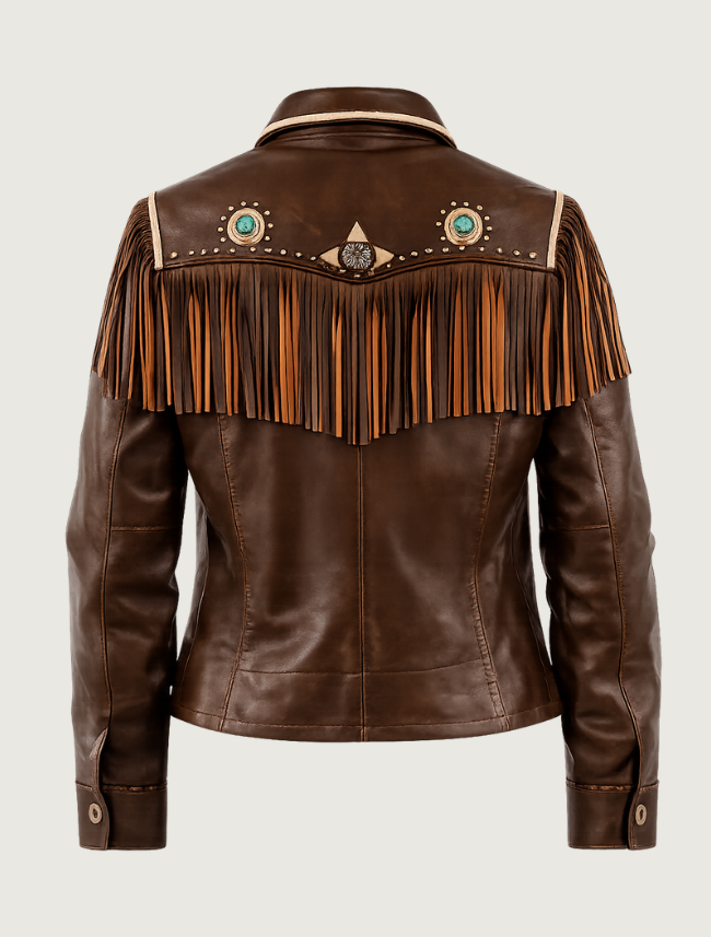 Mavericks Women's Lambskin Fringe Leather Jacket
