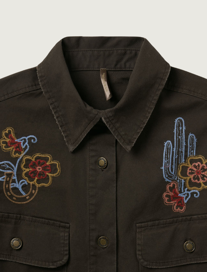 Stetson Brown Embroidered Canvas Utility Jacket
