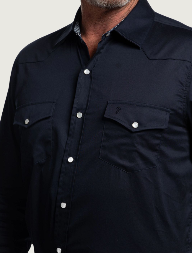 Tony Lama Navy Pearl Snap Western Shirt