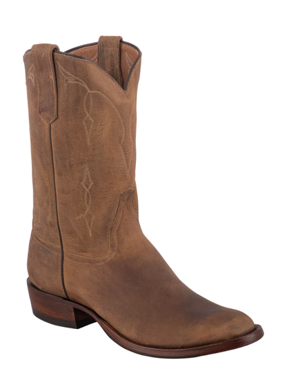 Rios of Mercedes Elk Bottom Roper Cowboy Boots in Sand