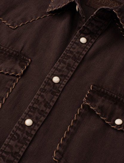Madison Creek Branson Western Shirt in Coffee