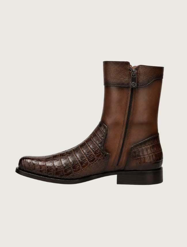 Cuadra Men's Maple Caiman Zipper Round Toe Boot