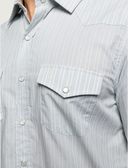 Tony Lama Green Stripe Pearl Snap Western Shirt