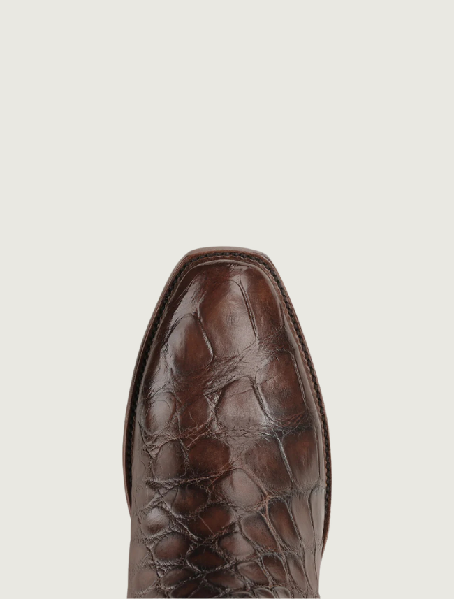 Corral Men's Embroidery & Weave Brown Alligator Cowboy Boots