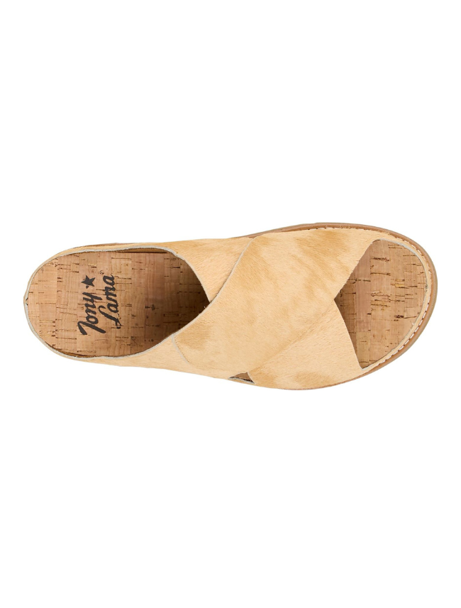 Tony Lama Women's Palmeras Hair-On Sandals in Toasted Tan