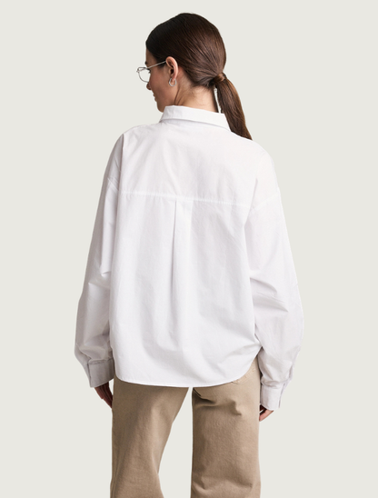 Raisonnel Button-Down Shirt with Navy Knit Shawl Set