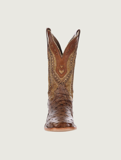 Corral Ostrich Overlay & Embroidery Cowboy Boots