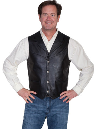 Mavericks Black Lamb Leather Vest